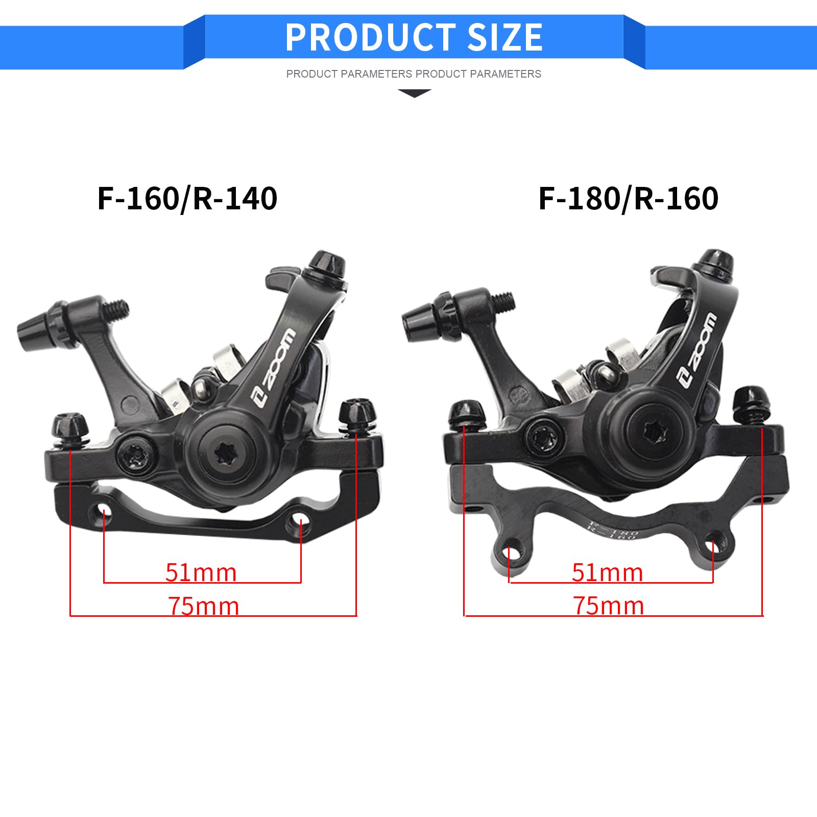 HAIKS Zoom DB-680 Bilateral Caliper Disc Brake Dual Piston, 2PCS